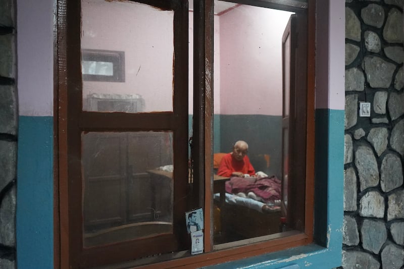 An unidentified Tibetan resident at the old-aged home in Jampaling settlement in Pokhara, Nepal, in November 2024.