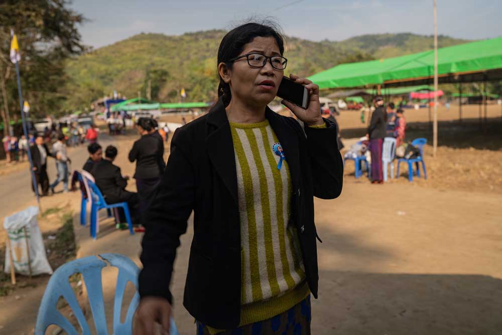 With just a mobile phone and community support, local anti-dam activist Daw Ja Khom and her colleagues have gained a voice in the future of their community. Photo: RFA